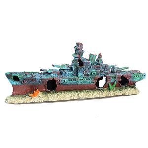 Nieuw Aquarium Schip Wrak Ornament Torpedobootjager Marine Oorlog Boot Aquarium Grot Decor - Product Image 4