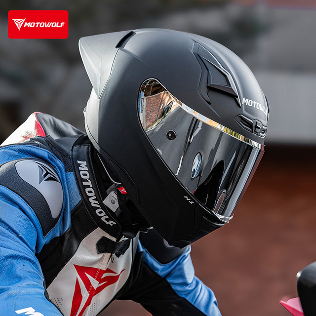 Motowolf New Helmet Motorcycle, Riding Helmet Full Face Helmet Drop-resistant and Impact-resistant