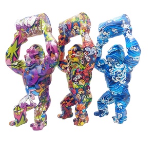 Diseño único Graffiti <span class=keywords><strong>de</strong></span> transferencia <span class=keywords><strong>de</strong></span> agua <span class=keywords><strong>de</strong></span> resina gorila escultura - Product Image 1