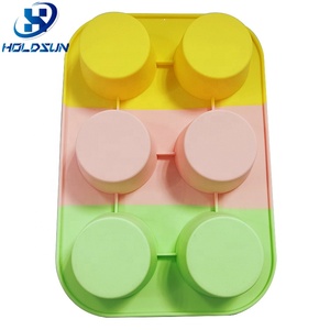 Moule à muffins en silicone arc-en-ciel à 6 cavités antiadhésif résistant à la chaleur <span class=keywords><strong>cuisine</strong></span> cuisson outils à gâteaux ronds - Product Image 4