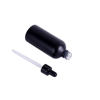 Flacon compte-gouttes en verre noir mat 5ml-100ml, flacon vide pour huile essentielle, sérum, cosmétique