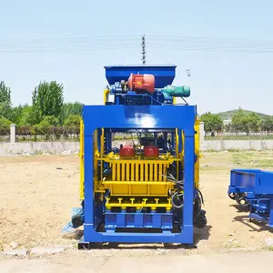 Máquina de moldagem de blocos semiautomática QTJ4-25 para negócios em Gana, máquina para fazer blocos ocos