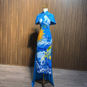 Robe d'hiver pour femme à manches régulières, coupe trapèze, style urbain, en coton et polyester, tissu maille respirant et infroissable, confortable - Product Image 1