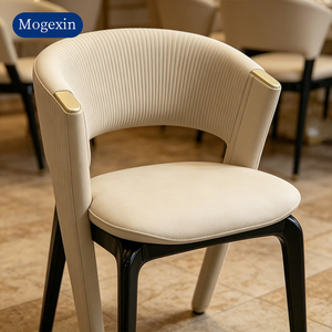 Modern Curved Back PU Leather <b>Dining</b> <b>Chair</b> with Gold Metal Legs Eco-Friendly Armless Side <b>Chair</b> for Home & Bathroom Use - Product Image 2