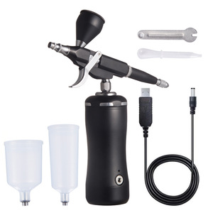 Pistolet aérographe électrique rechargeable USB à alimentation par gravité, vitesse réglable, portable, pour maquillage, art, ongles, cheveux, gâteaux, meubles - Product Image 1