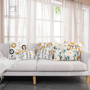 ปลอกหมอนปักลายดอกไม้และหญ้าสไตล์โมเดิร์น สำหรับโซฟา เตียงนอน หรือหัวเตียง สไตล์ฟาร์มเฮาส์ บีแอนด์บี ยอดนิยม - Product Image 3