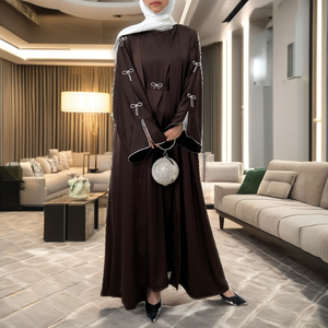 Nueva Abaya Elegante con Lazo, Prenda Exterior Informal sin Mangas, Largo hasta el Tobillo, Corte Holgado, Tela de Poliéster, Temporada Otoño 2026 - Product Image 2