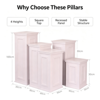 Colonne carrée en PVC détachable de style européen moderne, idéale comme support de dessert, guide de table, accessoire de mariage ou support floral