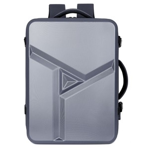 Laptop <b>Backpack</b> Hard-Shell Large Capacity Business Travel Unisex Black Silver Gray Solid Color <b>Computer</b> Interlayer - Product Image 3