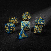 Ensemble de dés en acrylique DND RPG Dungeons and Dragons de haute qualité, personnalisés, bleus tourbillonnants, polyédriques, D4 D6 D8 D10 D12 D20 D30 D60 D100