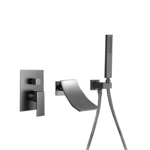 Cabezal de Ducha Empotrado Rectangular con Rociador en Cascada >7.0gpm, Válvula de Cerámica, Aumento de Presión, Conjunto de Ducha Empotrada en Pared, Grifo de Baño - Product Image 2