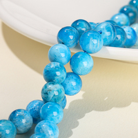 JD GEMS Perles en Pierre Naturelle Larimar Apatite Bleue 6/8/10mm Perles Rondes Semi-Précieuses en Vrac pour Fabrication de Bijoux Qualité AAAAA