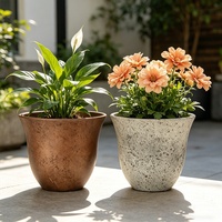 Pot de fleurs moderne minimaliste en résine émaillée en forme de cloche, grande taille, résistant aux hautes températures, couleur dégradée de luxe, pour la maison et le jardin