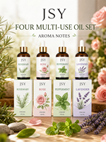 Set Minyak Multiguna Private Label 4 in 1 118mL Rosemary Rose Peppermint Lavender untuk Tubuh, Rambut, dan Pijat OEM Produsen Kustom Grosir
