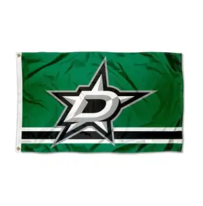 Dallas Stars Wholesale National Flag Stock Polyester Fiber 3x5 Feet Flag, Bright Colors Indoor Outdoor Banner