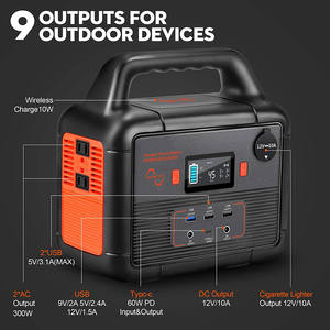 300 Вт портативная электростанция 110 В/220 В Аварийная зарядка чистый синусоидальный инвертор солнечная панель автомобильный фонарик - Product Image 2