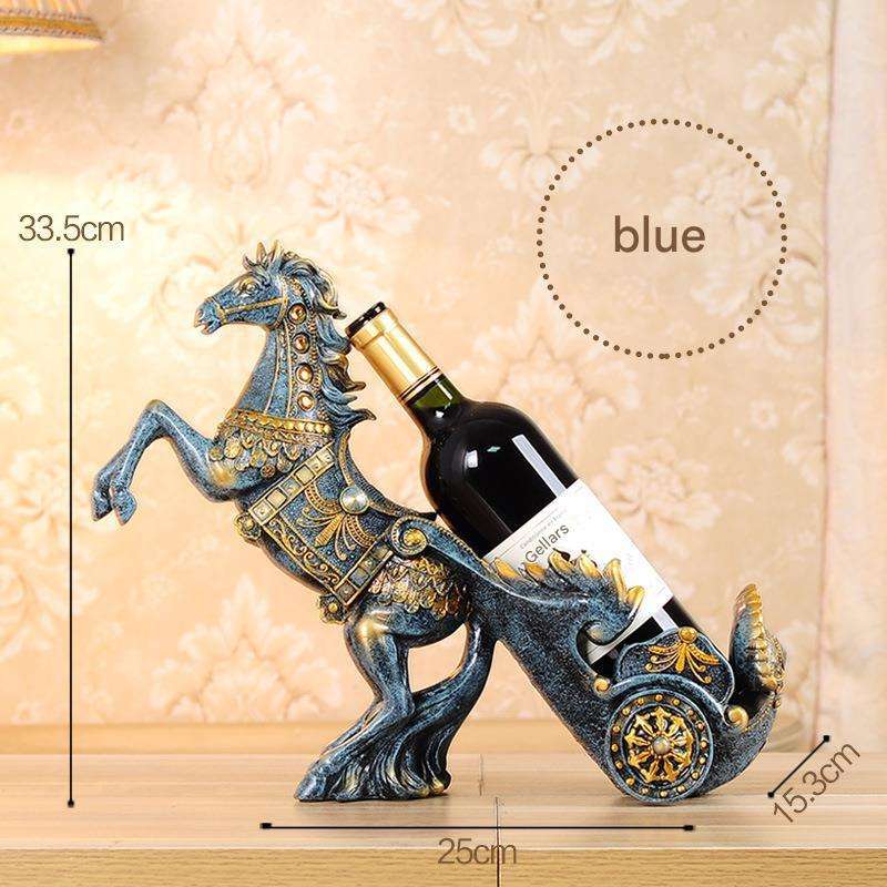 horse pulling a carriage - blue