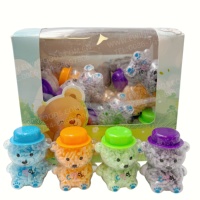 BESTAR Vente en gros Bonbons fantaisie pour enfants en forme d'ours, en bouteille plastique, saveurs de fruits mélangées, avec boîte de présentation