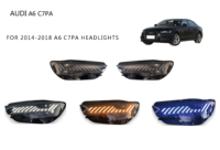 Feux avant LED CREULI, clignotants dynamiques séquentiels DRL, plug-and-play, barre lumineuse avant fumée, pièces automobiles pour Audi A6 C7 PA 14-18
