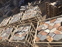 Pavés de pierre naturelle pour extérieur, design moderne, 30x30, dalles de pavage en ardoise, carreaux de sol pour patio, motifs de briques