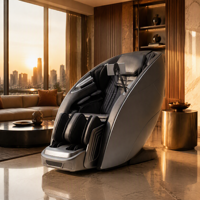 Fauteuil de massage double moteur 4D chauffant de luxe, Shiatsu, pétrissage, étirement thaïlandais, flexible, rail SL, zéro gravité, vente directe usine, IA
