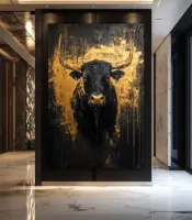 Toile abstraite moderne de luxe avec peinture au pistolet représentant des animaux (renard, éléphant, aigle) – Décoration murale pour la maison – Dropshipping OEM