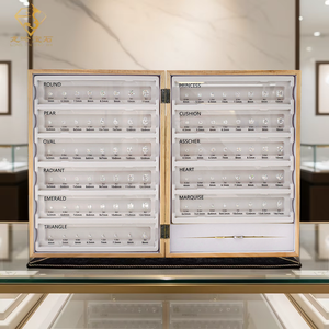 Outil de bijouterie pour la mesure <span class=keywords><strong>des</strong></span> pierres précieuses : Guide <span class=keywords><strong>des</strong></span> tailles pour diamants et pierres CZ 5A (formes rondes, poire, radiant et fantaisie) - Product Image 1