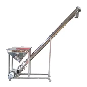 DZJX Food Grade Stainless Steel Custom Hopper Particle Screw Conveyor With Hopper For Granules Powder Auger Conveyer Price