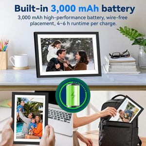 Uhale 10.1 inch Wifi khung ảnh kỹ thuật số không dây khung hình tùy chỉnh <span class=keywords><strong>6</strong></span> giờ Pin hoạt động tự động xoay chức năng đồng hồ cảm ứng - Product Image 5