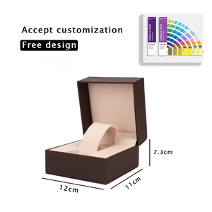 2024 fsd nhà máy bán buôn bất ngờ giá tùy chỉnh màu sắc logo đen nâu PU da Nhung hộp đồng hồ hộp quà tặng cho hiển thị & cửa hàng - Product Image 2