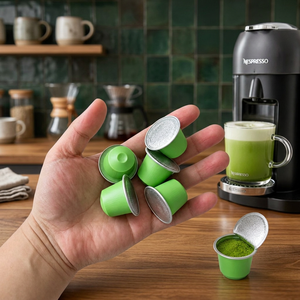 Capsules de thé matcha bio pour cafetières, dosettes de thé vert de qualité cérémonielle, sans sucre ajouté - Product Image 5