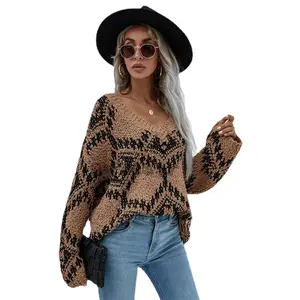 Autumn and winter hot-selling loose fashion trend round-necked daily life pullover long-sleeved knitted women's wear