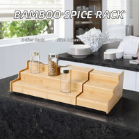 Étagère à épices réglable en bambou à 3 niveaux, organisateur de condiments, support de rangement vertical pour armoire de cuisine