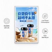 Boîte à lumière LED ultra-mince 50x70MM en verre trempé avec cadre en aluminium pour usage commercial – Vente en gros