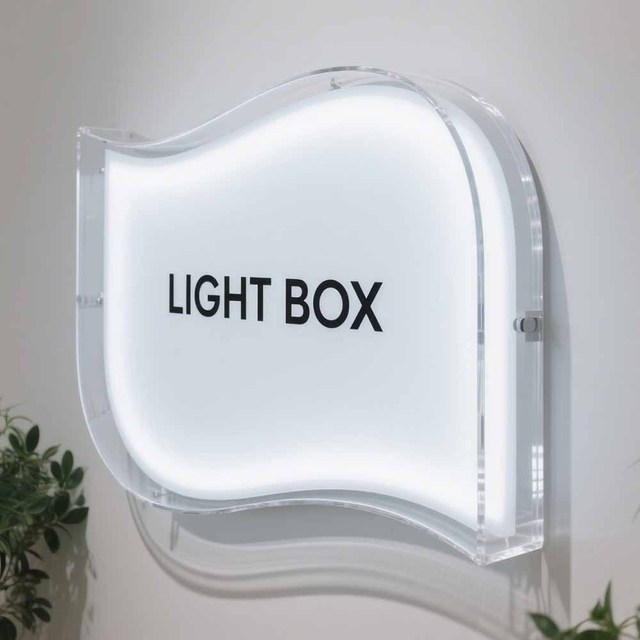 Acrylic Hot-Bending Light Box Advertising Sign Company Image Exhibition Frontage Transparent Printed Lucite Illuminated D659