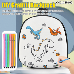 Phim hoạt hình khủng long chủ đề <span class=keywords><strong>DIY</strong></span> Doodle túi cứng Shell EVA phim hoạt hình trẻ em trường Ba lô cho bức tranh với 6pcs Bút Đánh Dấu - Product Image 2