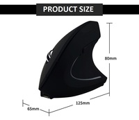 Souris verticale 3D ergonomique sans fil USB 2,4 GHz avec rétroéclairage LED optique, 6 boutons, 800 DPI, pour PC, utilisable avec les deux mains