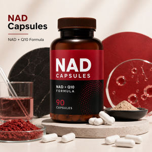 แคปซูลอาหารเสริมโคเอนไซม์ คิวเท็น รีสเวอราทรอล ไลโปโซมอล NAD+ แบรนด์ส่วนตัว - ปราศจากกลูเตน เสริมสร้างภูมิคุ้มกันสำหรับทารกแรกเกิด - Product Image 4