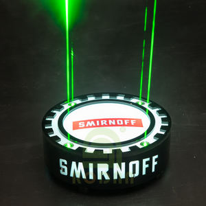 Estantes de exhibición de botellas de vino presentador glorificador de botellas redondas con iluminación láser verde - Product Image 4