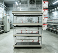 Cage à poulets à 3 niveaux et 2 portes en fil galvanisé, capacité 60 oiseaux pour volailles