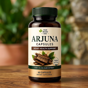 Capsules Arjuna 60 unités Extrait pur d'écorce Soutien pour la santé cardiaque et la croissance capillaire Complément alimentaire pour adultes - Product Image 1