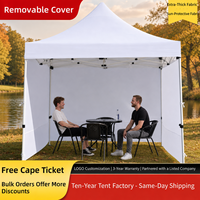 Auvent publicitaire pliable à quatre coins avec logo personnalisé, structure en acier, pare-soleil blanc, imperméable, portable pour salons professionnels et événements