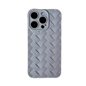 Retro woven pattern phone case 15 skin feel silicone suitable for 14 promax anti drop case maximum