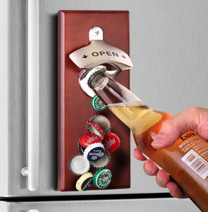 Décapsuleur magnétique robuste mural avec plateau de récupération, base aimantée puissante pour bars, cuisines et restaurants - Product Image 1