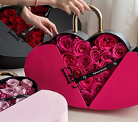 Coffret Cadeau Rose Chocolat Saint Valentin Fleur Eternelle Carton Emballage de Luxe Boîte Pack en Forme de Coeur