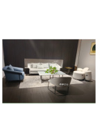 Fauteuil de salon moderne rembourré avec dossier incurvé, chaise d'appoint en tissu pour salon
