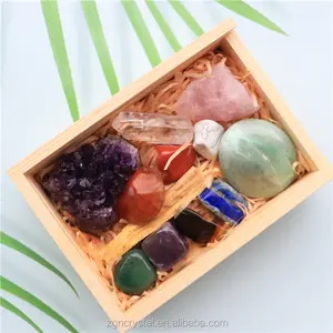 Support customized chakra stone set semi-precious gemstone crystal healing set chakra gift set