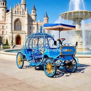Cheap Wedding Centerpiece Pumpkin Style Blue Bridal Royal Electric Horse Carriage with <b>Wheels</b> From Henan - Product Image 6