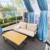 Maison dôme transparente de luxe en polycarbonate pour l'extérieur Chambre étoile Igloo Glamping Tente à bulles Maison avec salle de bain