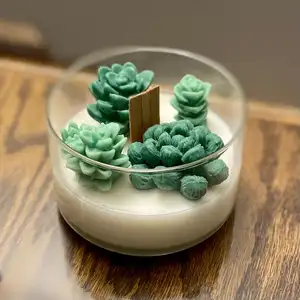 Handmade Soy Wax Succulent Plants Scented Candles Wholesale High Quality Creative Candle Gift
